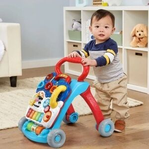 Interactive Blue and Red Baby Walker Activity Center